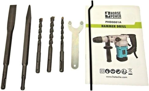مثقاب مطرقي دوار SDS Plus بقدرة 1500 واط، مثقاب/مطرقة/مثقاب 3 في 1، سعة مثقاب خرسانة 1 بوصة، يتضمن علبة و5 لقم SDS Plus (VP10311A) in Kuwait