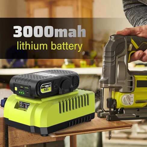 Abeden 3.0Ah بديل لشاحن بطارية Ryobi 18V ومجموعة البطارية مع منفذ USB، متوافق مع Ryobi 18 Volt P102 P103 P104 P105 P107 P108 P109 P190 P191 P122 أدوات كهربائية لاسلكية in Saudi Arabia