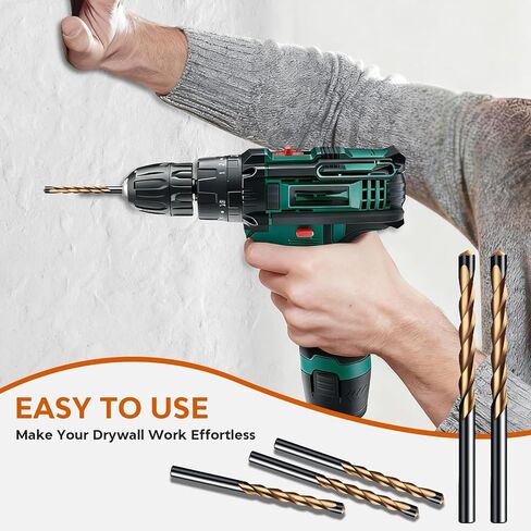 50PCS Drywall Router Bits, 1/8" Drywall Cutting Bit, M2 HSS Guide Point Brocas para Drywall for Spiral Saws and Power Tools, Professional Gypsum Board Cutting Tools in Kuwait