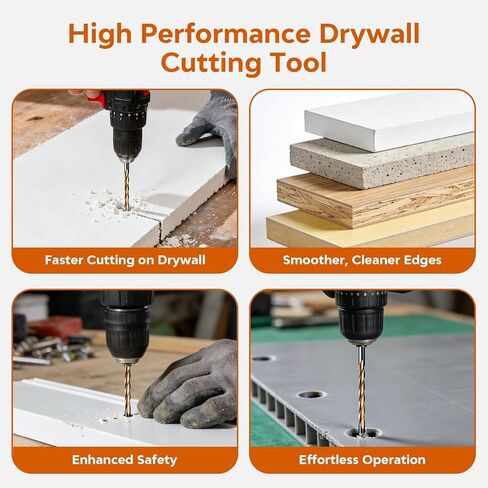 50PCS Drywall Router Bits, 1/8" Drywall Cutting Bit, M2 HSS Guide Point Brocas para Drywall for Spiral Saws and Power Tools, Professional Gypsum Board Cutting Tools in Kuwait
