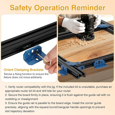 Juice Groove Router Jig, Adjustable Juice Groove Jig for Cutting Board Up to 18" x 18", Versatile Variable Router Jig with Corner Radius Guides,Create Perfect Square/Circular/Triangular Handle Grooves in Kuwait
