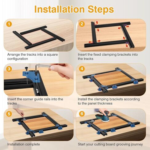 Juice Groove Router Jig, Adjustable Juice Groove Jig for Cutting Board Up to 18" x 18", Versatile Variable Router Jig with Corner Radius Guides,Create Perfect Square/Circular/Triangular Handle Grooves in Kuwait