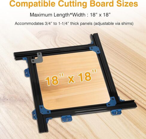 Juice Groove Router Jig, Adjustable Juice Groove Jig for Cutting Board Up to 18" x 18", Versatile Variable Router Jig with Corner Radius Guides,Create Perfect Square/Circular/Triangular Handle Grooves in Kuwait