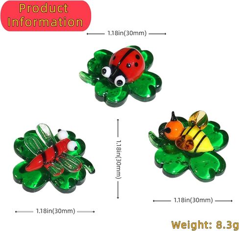 CHIGAGGLE Set of Colorful Glass Insects, 5pcs 1½'' Handmade Animal Miniature Figurines, Creative Knickknack Collectibles and Gifts, Hand Blown Tiny Glass Figurine Collectibles - 5Ca5s1 in Saudi Arabia