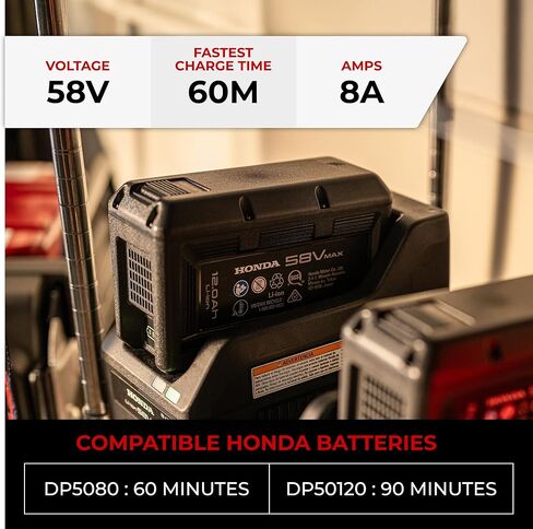 Honda CV5080N1U Fast Electric Lawn Mower Battery Charger for DP5080 and DP50120 Cordless Lawn Mower Batteries, Charges in 60-90 Min, Patented Connection for More Reliable Operation, Wall Mount Ready in Kuwait