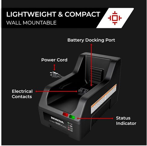 Honda CV5080N1U Fast Electric Lawn Mower Battery Charger for DP5080 and DP50120 Cordless Lawn Mower Batteries, Charges in 60-90 Min, Patented Connection for More Reliable Operation, Wall Mount Ready in Kuwait
