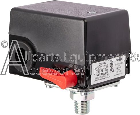 مفتاح ضغط D20596 1/4 بوصة NPT منفذ واحد 140-175 رطل لكل بوصة مربعة ثنائي القطب 120-240 فولت متوافق مع وحدات ضاغط الهواء بكابل Craftsman وDeVilbiss وPorter in Kuwait