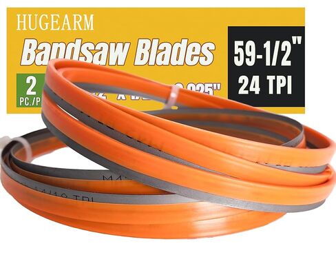 2 Pack 59-1/2 Inch Bandsaw Blades, Bi-Metal M42 Band Saw Blades, 59-1/2" X 1/2" X 0.025", 24 TPI in Kuwait