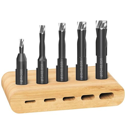 5pcs Solid Carbide Router Bits Set for Domino Joiner Machine,Domino Bit Cutter Kit,Precision Mortise Creation for 4-5-6-8-10mm Domino Tenons,Cutting Tools for Domino Jointing Machines DF500 in Kuwait