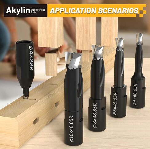 5pcs Solid Carbide Router Bits Set for Domino Joiner Machine,Domino Bit Cutter Kit,Precision Mortise Creation for 4-5-6-8-10mm Domino Tenons,Cutting Tools for Domino Jointing Machines DF500 in Kuwait