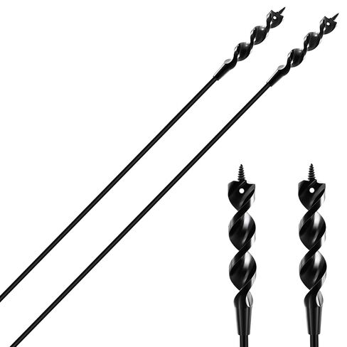 Lasnten 2 Pcs Flexible Drill Bit for Wire Pulling 36 x 9/16 x 1/4 Inch Long Auger Drill Bits with Fish Eye Hole and Screw Point for Wood Through Walls Ceilings and Sidewalks in Kuwait