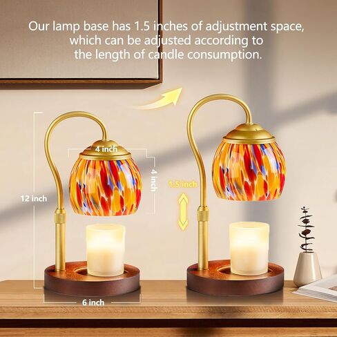 Rsbrillialite Blue Crystal Candle Warmer Lamp - Height/Dimming Adjustable with Auto Timer, ICY Winter Home Decor & Fragrance Solution | Office/Kichen Decor Gifts for Women in Saudi Arabia