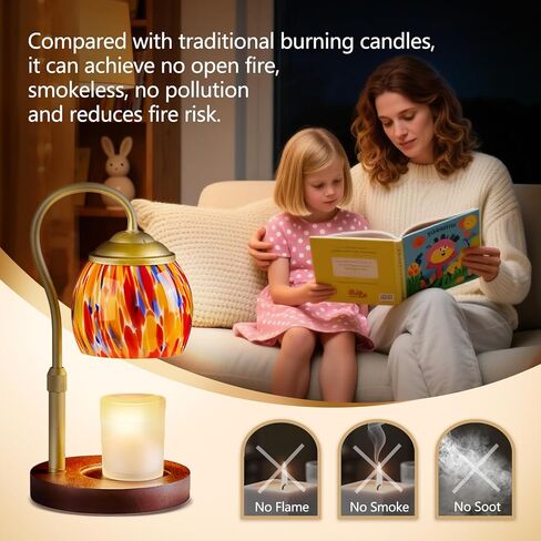 Rsbrillialite Blue Crystal Candle Warmer Lamp - Height/Dimming Adjustable with Auto Timer, ICY Winter Home Decor & Fragrance Solution | Office/Kichen Decor Gifts for Women in Saudi Arabia