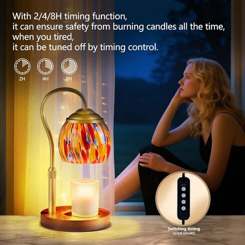 Rsbrillialite Blue Crystal Candle Warmer Lamp - Height/Dimming Adjustable with Auto Timer, ICY Winter Home Decor & Fragrance Solution | Office/Kichen Decor Gifts for Women in Saudi Arabia