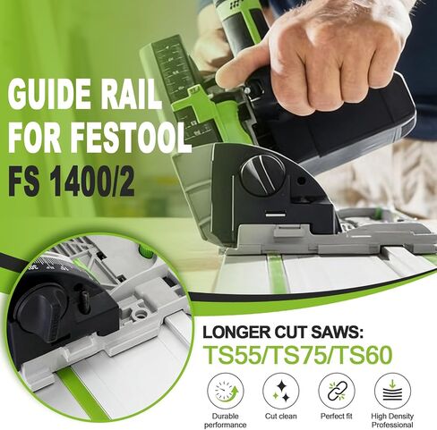 مجموعة سكك توجيه منشار المسار 110 بوصة، من أجل Festool 577932 FS 1400/2-KP-Set، من أجل مناشير المسار Festool TS-55/TS-75/TS-60 (55 بوصة × 2) in Kuwait
