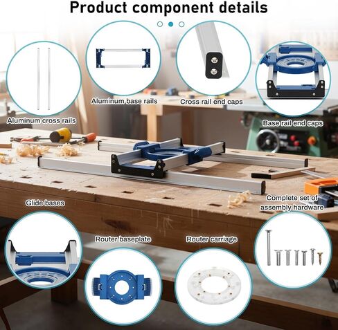 Router Sled Slab Flattening Jig – Precision Woodworking Jig for Flattening Wooden Slabs, End-Grain Cutting Boards & Resin Projects – Durable Adjustable Router Guide Rail System, Fits Most Routers in Kuwait