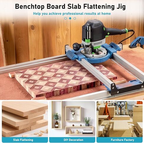 Router Sled Slab Flattening Jig – Precision Woodworking Jig for Flattening Wooden Slabs, End-Grain Cutting Boards & Resin Projects – Durable Adjustable Router Guide Rail System, Fits Most Routers in Kuwait