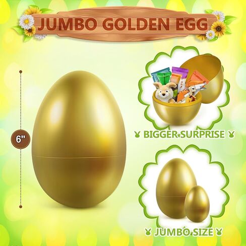 12 PCS بيض عيد الفصح Jumbo ، 10 بوصات اللون الصلبة الصلبة ، بيض عيد الفصح لمطاردة بيض عيد الفصح ، بيض عيد الفصح القابل للملء البلاستيكي بشكل كبير لملء الحشوات ، حشو سلة ، لحفل عيد الفصح (6 ألوان) in Saudi Arabia