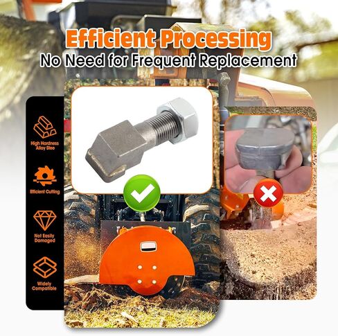 10 Pcs 2-1/2"L x 3/4"W Stump Grinder Teeth Assembly Fit for Woods SG100 Shaver SC50 SC50-H SC25 SC25-H SC30 SC30-H Stump Grinders, with 5/8" Nuts in Kuwait