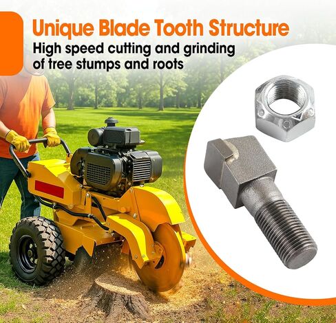 10 Pcs 2-1/2"L x 3/4"W Stump Grinder Teeth Assembly Fit for Woods SG100 Shaver SC50 SC50-H SC25 SC25-H SC30 SC30-H Stump Grinders, with 5/8" Nuts in Kuwait