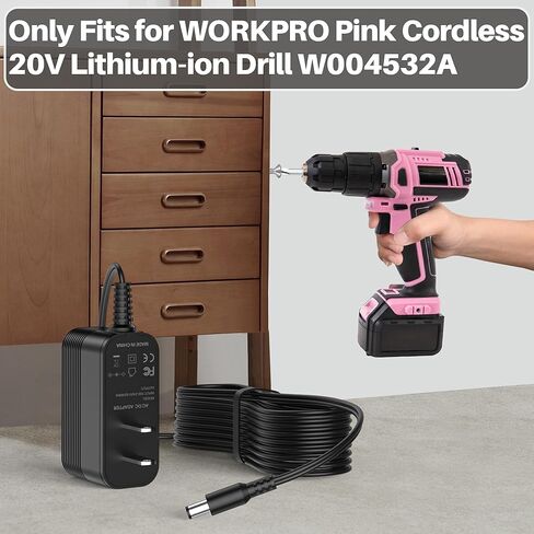 محول تيار متردد لشاحن الحفر Workpro الوردي اللاسلكي 20 فولت بطارية ليثيوم أيون W004532A in Kuwait