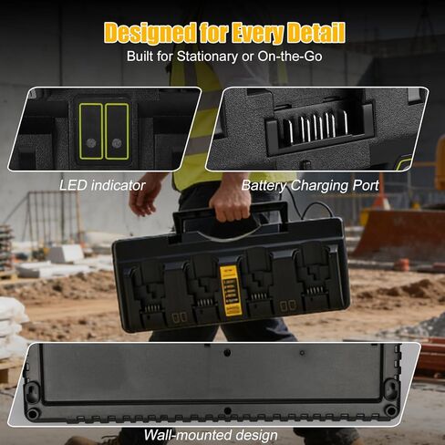 DCB104 Charger Replacement for Dewalt 20V Battery Charger, 4-Port 3A Rapid Charger Station, Compatible with Dewalt 12V/20V Max Batteries in Kuwait