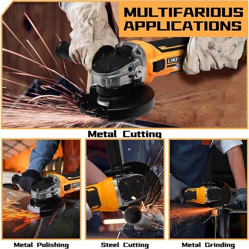 4-1/2" Cordless Angle Grinder for DeWalt 18V/20V MAX Battery, 8500RPM Brushless Motor with 4 Speed Control, Ideal for Cutting, Grinding, Polishing (Tools Only) in Kuwait