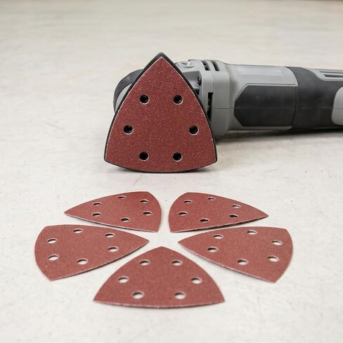 60 Triangular Sandpaper Pads, Abrasive,Sheets, 6-Hole Sandpaper 60/80/120/180/240/320 for Triangular/Multi Sand polishing in Kuwait