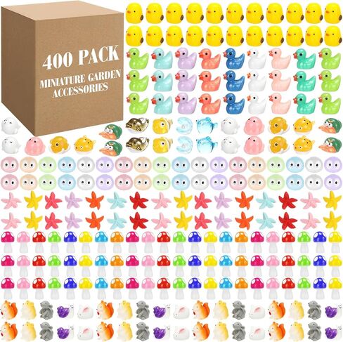Barydat 400 Pcs Mini Resin Animals Figures Bulk for Pranks Hide Tiny Figurines Miniature Animals Toys Garden Accessories for DIY Crafts Micro Dollhouse Aquarium Decoration in Saudi Arabia