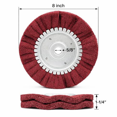 8" Non-Woven Airway Buffing Wheel 2PCS, Flange-Free Integrated Hub, 5/8" Arbor, Coarse Non-Woven SurfaceConditioning Wheel for Angle Grinder, Polishing Aluminum & Stainless Steel in Kuwait
