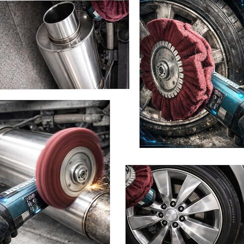 8" Non-Woven Airway Buffing Wheel 2PCS, Flange-Free Integrated Hub, 5/8" Arbor, Coarse Non-Woven SurfaceConditioning Wheel for Angle Grinder, Polishing Aluminum & Stainless Steel in Kuwait