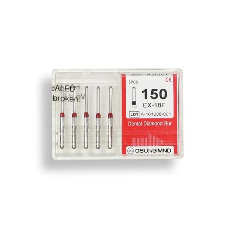 150.10F1, Cylindrical, End Cutting Only, 1 mm Dia, Fine Grit Diamond Bur, 5 per Pack in Kuwait