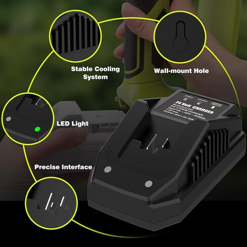 شاحن سريع 24 فولت متوافق مع بطاريات ليثيوم أيون Sun/Snow/Power/Auto Joe 24 فولت، قاعدة شحن سريعة iON+ لسلسلة 24VCHRG-QC وiBAT24 in Kuwait