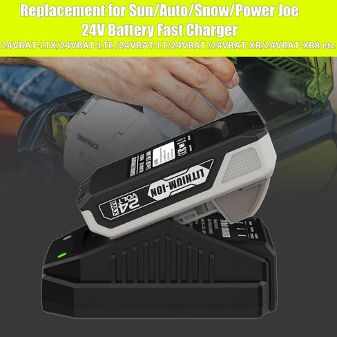 شاحن سريع 24 فولت متوافق مع بطاريات ليثيوم أيون Sun/Snow/Power/Auto Joe 24 فولت، قاعدة شحن سريعة iON+ لسلسلة 24VCHRG-QC وiBAT24 in Kuwait