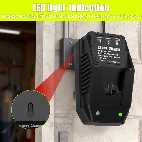 شاحن سريع 24 فولت متوافق مع بطاريات ليثيوم أيون Sun/Snow/Power/Auto Joe 24 فولت، قاعدة شحن سريعة iON+ لسلسلة 24VCHRG-QC وiBAT24 in Kuwait