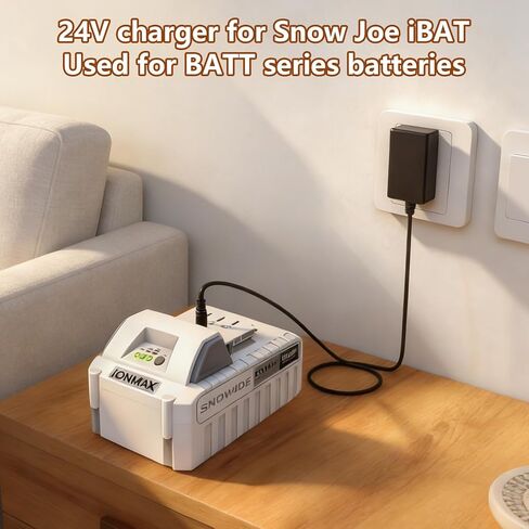 شاحن سريع 24 فولت لبطارية Snow Joe&Sun Joe 24 فولت ليثيوم أيون، لبطاريات سلسلة iBAT24 و24VBAT، متوافق مع محول التيار المتردد 24VBAT-LTE، 24VBAT-LT، 24VBAT-XR، iBAT24-LTE، iBAT24-LT، iBAT24-XR iON in Kuwait
