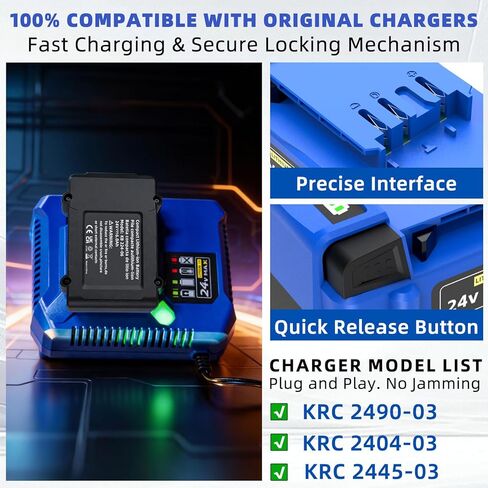 قطعتان من بطارية بديلة بقدرة 6.0 أمبير في الساعة لبطارية Kobalt 24V KB624-03 KB524-03، حزمة أيونات الليثيوم القابلة لإعادة الشحن المتوافقة مع أدوات الطاقة اللاسلكية Kobalt 24 Volt Max in Kuwait