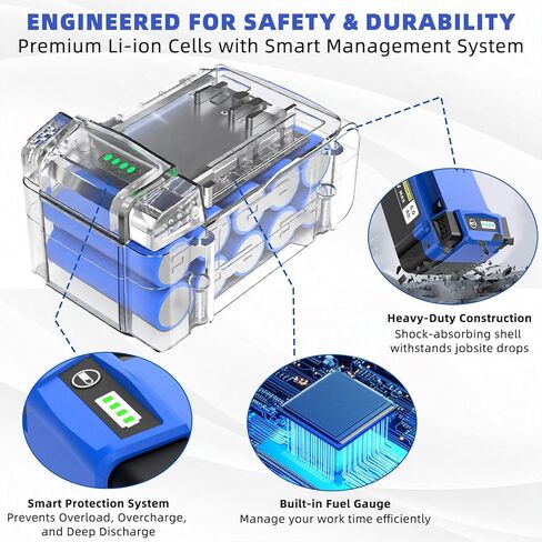 2-Pack 6.0Ah Battery Replacement for Kobalt 24V Battery KB624-03 KB524-03, Rechargeable Lithium Ion Pack Compatible with Kobalt 24 Volt Max Cordless Power Tools in Saudi Arabia