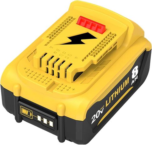 2 Packs 12000mAh 20 Volt Lithium ion DCB208 Battery and DCB107 Charger Compatible with Dewalt 20V Max Battery DCB207 DCB206 DCB204 DCB203 DCB200 DCB201 DCD/DCF/DCG/DCS Cordless Power Tools in Kuwait