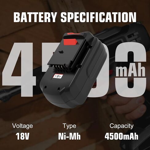 2 حزمة 4500 مللي أمبير عالية السعة Ni-Mh 18 فولت PC18B بطارية بديلة وشاحن PCXMVC PCMVC متوافق مع كابل بورتر بطارية 18 فولت PC18B PC18BL PC18BLEX PCC489N PC188 أدوات كهربائية لاسلكية (أحمر) in Kuwait