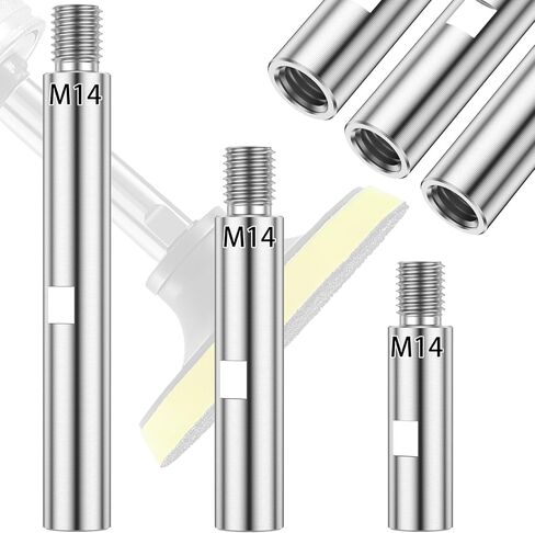 M14 Angle Grinder Extension Rod 3/4/5.5 Inch Angle Grinder Attachments Shaft Aluminium Alloy Rotary Lengthen Connecting Rod Suitable for polishers and grinders with M14 threads 3Pcs in Kuwait