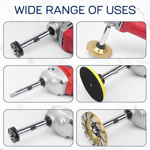 M14 Angle Grinder Extension Rod 3/4/5.5 Inch Angle Grinder Attachments Shaft Aluminium Alloy Rotary Lengthen Connecting Rod Suitable for polishers and grinders with M14 threads 3Pcs in Kuwait