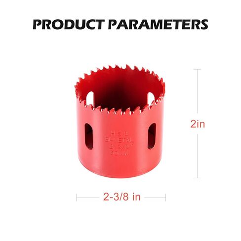 2-3/8"(60MM) Bi-Metal M42 Hole Saw with 8% Cobalt– Deep Cut 2" Depth HSS Hole Cutter for Wood, Plastic, Drywall, Metal Sheet & Hardened Stainless Steel(Without Arbor) in Kuwait