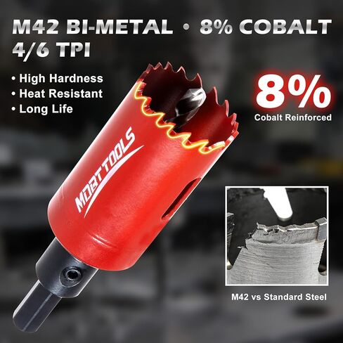 2-3/8"(60MM) Bi-Metal M42 Hole Saw with 8% Cobalt– Deep Cut 2" Depth HSS Hole Cutter for Wood, Plastic, Drywall, Metal Sheet & Hardened Stainless Steel(Without Arbor) in Kuwait