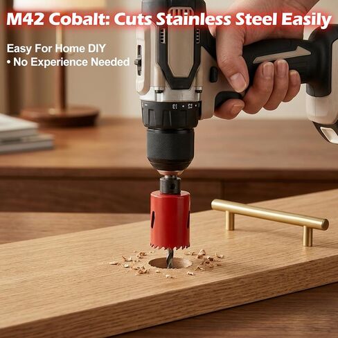 2-3/8"(60MM) Bi-Metal M42 Hole Saw with 8% Cobalt– Deep Cut 2" Depth HSS Hole Cutter for Wood, Plastic, Drywall, Metal Sheet & Hardened Stainless Steel(Without Arbor) in Kuwait
