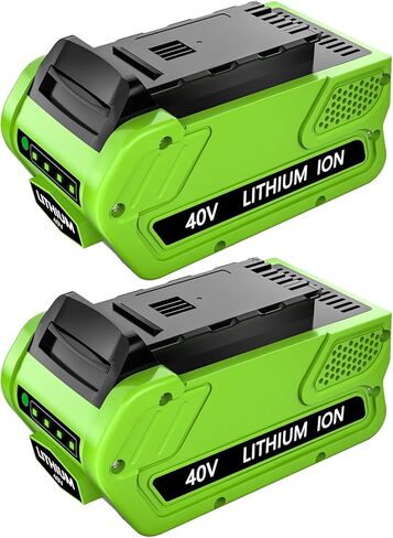 2Pack 40 Volt 6000mAh Lithium ion Batteries Replacement for Greenworks 40V Battery 29462 29472 29252 20202 2901319 Compatible with Greenworks in Kuwait