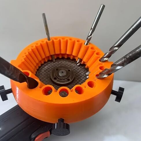 Drill Bit Sharpener Attachment for 125mm Angle Grinder, 2-13mm Capacity, Durable Orange Sharpener for Dull Drill Bits in Kuwait