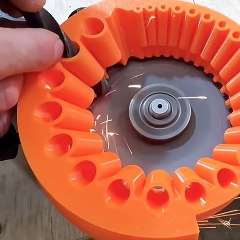 Drill Bit Sharpener Attachment for 125mm Angle Grinder, 2-13mm Capacity, Durable Orange Sharpener for Dull Drill Bits in Kuwait