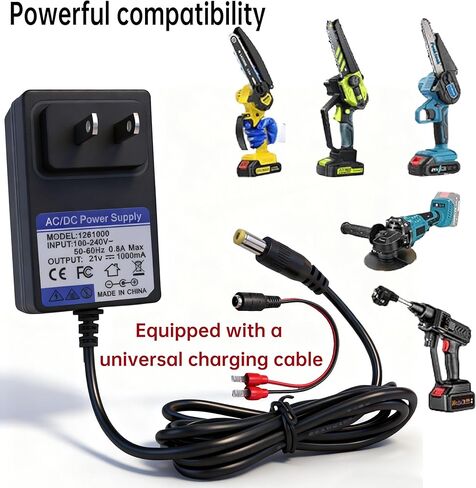 21V 1A Mini Chainsaw Battery Charger, Power Tools Lithium Battery Charger,for Seyvum/O-Conn/Aker/Saker Mini Chainsaw Hand Drills Electric Wrenches Screwdrivers in Kuwait
