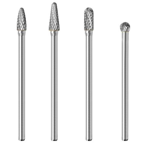 10PCS Long Carbide Burrs Set with 1/8" Shank Total L 4" Rotary Tool Accessories for Dremel, Double Cut Tungsten Carbide Rotary Files for Metal Wood Aluminum Engraving Drilling in Kuwait